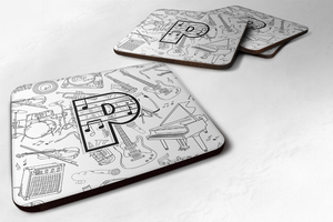 Letter Musical Note Letters Foam Coaster Set of 4 - 615872973279