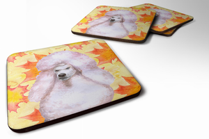 Fall Leaves with Dog Foam Coaster Set of 4 - 652259214105