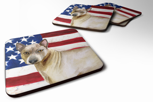 Patriotic Design with Dog Foam Coaster Set of 4 - 652259211128