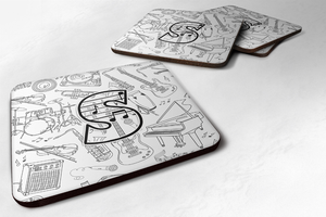 Letter Musical Note Letters Foam Coaster Set of 4 - 615872973309