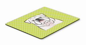 Checkerboard Design with Dog Mouse Pad, Hot Pad or Trivet - 615872914210