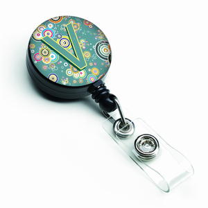 Circle Teal Initial Alphabet Retractable Badge Reel - 638508553393