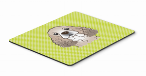 Checkerboard Design with Dog Mouse Pad, Hot Pad or Trivet - 615872914173