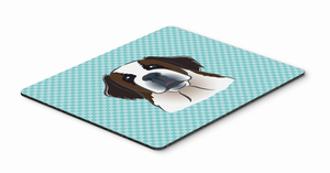 Checkerboard Design with Dog Mouse Pad, Hot Pad or Trivet - 615872913237