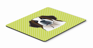 Checkerboard Design with Dog Mouse Pad, Hot Pad or Trivet - 615872914470