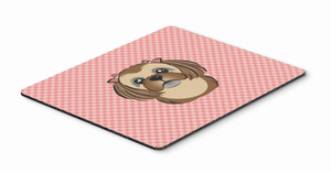 Checkerboard Design with Dog Mouse Pad, Hot Pad or Trivet - 615872913886