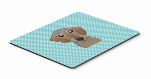 Checkerboard Design with Dog Mouse Pad, Hot Pad or Trivet - 615872913107