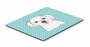 Checkerboard Design with Dog Mouse Pad, Hot Pad or Trivet - 615872912858