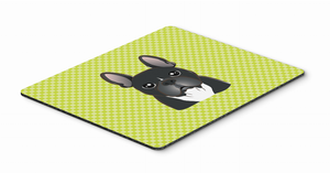 Checkerboard Design with Dog Mouse Pad, Hot Pad or Trivet - 615872914289