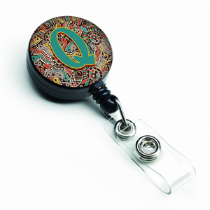 Retro Tribal Alphabet Initial Retractable Badge Reel - 638508552822