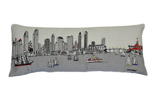 35" White San Diego Daylight Skyline Lumbar Decorative Pillow - 606114644231