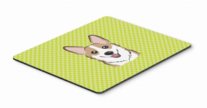Checkerboard Design with Dog Mouse Pad, Hot Pad or Trivet - 615872914548