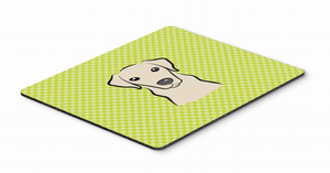 Checkerboard Design with Dog Mouse Pad, Hot Pad or Trivet - 615872914234