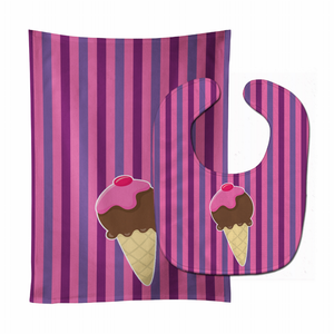 Ice Cream Baby Bib & Burp Cloth - 652259021444