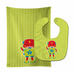 Robot Baby Bib & Burp Cloth - 652259023196