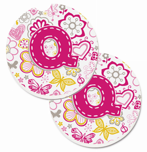 Letter Floral Cup Holder Car Coasters (Set of 2) - 638508584540