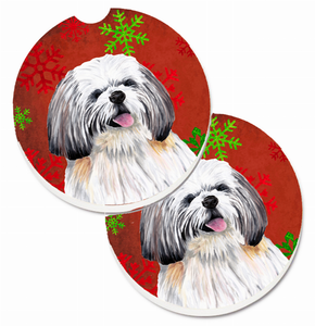 Dog Themed Holiday Christmas Cup Holder Car Coasters (Set of 2) - 638508592064