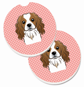 Dog Themed Checkered Cup Holder Car Coasters (Set of 2) - 638508564788