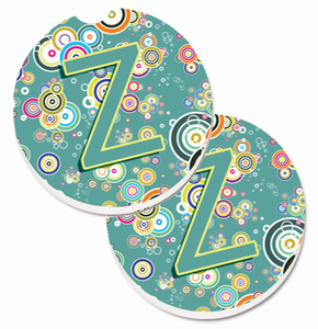 Letter Circle Circle Initial Alphabet Cup Holder Car Coasters (Set of 2) - 638508587237