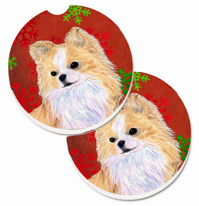 Dog Themed Holiday Christmas Cup Holder Car Coasters (Set of 2) - 638508592750