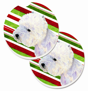 Dog Themed Holiday Christmas Cup Holder Car Coasters (Set of 2) - 638508588531