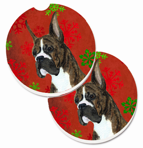 Dog Themed Holiday Christmas Cup Holder Car Coasters (Set of 2) - 638508592545