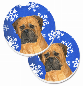 Dog Themed Holiday Christmas Cup Holder Car Coasters (Set of 2) - 638508594655