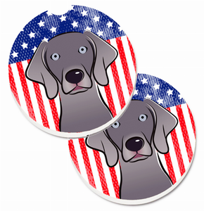 Dog Themed American Flag Cup Holder Car Coasters (Set of 2) - 638508566713