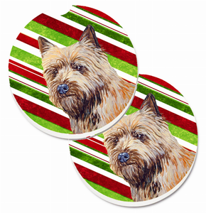 Dog Themed Holiday Christmas Cup Holder Car Coasters (Set of 2) - 638508588302