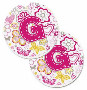 Letter Floral Cup Holder Car Coasters (Set of 2) - 638508584441