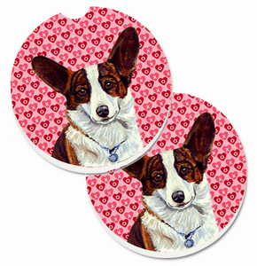 Dog Themed Valentine's Day Cup Holder Car Coasters (Set of 2) - 638508587756