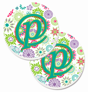 Letter Floral Cup Holder Car Coasters (Set of 2) - 638508586094