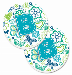 Letter Floral Cup Holder Car Coasters (Set of 2) - 638508584656