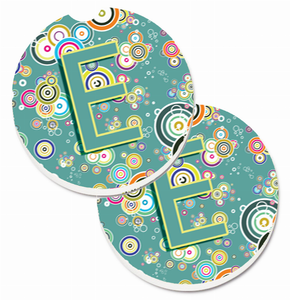 Letter Circle Circle Initial Alphabet Cup Holder Car Coasters (Set of 2) - 638508587022