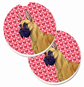 Dog Themed Valentine's Day Cup Holder Car Coasters (Set of 2) - 638508588135