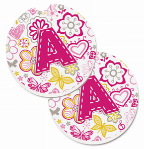 Letter Floral Cup Holder Car Coasters (Set of 2) - 638508584380