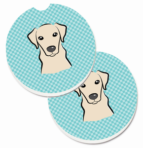 Dog Themed Checkered Cup Holder Car Coasters (Set of 2) - 638508564146