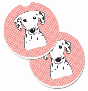 Dog Themed Checkered Cup Holder Car Coasters (Set of 2) - 638508564641