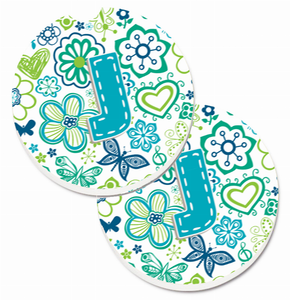 Letter Floral Cup Holder Car Coasters (Set of 2) - 638508584731