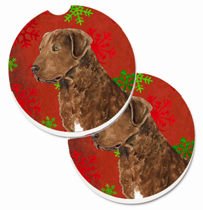 Dog Themed Holiday Christmas Cup Holder Car Coasters (Set of 2) - 638508594303