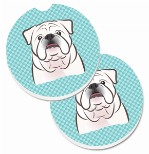 Dog Themed Checkered Cup Holder Car Coasters (Set of 2) - 638508564122