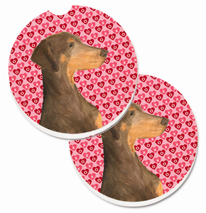 Dog Themed Valentine's Day Cup Holder Car Coasters (Set of 2) - 638508592262