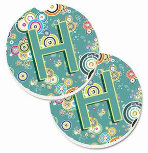 Letter Circle Circle Initial Alphabet Cup Holder Car Coasters (Set of 2) - 638508587053