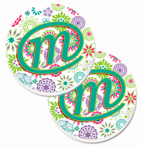 Letter Floral Cup Holder Car Coasters (Set of 2) - 638508586063