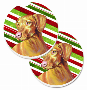 Dog Themed Holiday Christmas Cup Holder Car Coasters (Set of 2) - 638508589217
