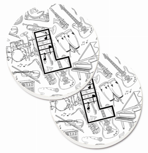 Letter Musical Letters Cup Holder Car Coasters (Set of 2) - 638508585011