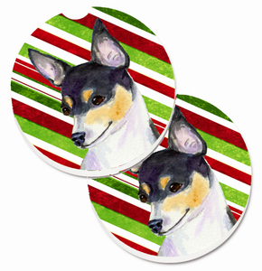 Dog Themed Holiday Christmas Cup Holder Car Coasters (Set of 2) - 638508592699
