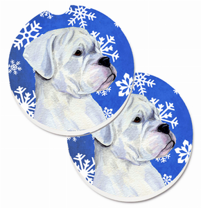 Dog Themed Holiday Christmas Cup Holder Car Coasters (Set of 2) - 638508592538