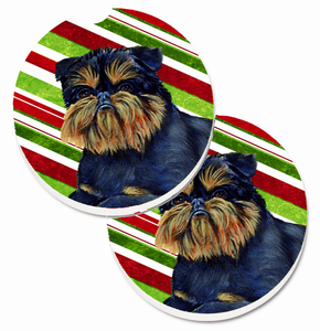 Dog Themed Holiday Christmas Cup Holder Car Coasters (Set of 2) - 638508589392