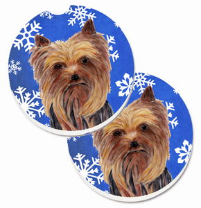 Dog Themed Holiday Christmas Cup Holder Car Coasters (Set of 2) - 638508591487